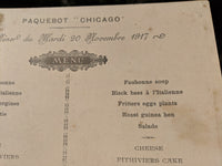 1917 WWI Packet Boat Menu Paquetbot CHICAGO Italian Army Troops Macedonia Photo