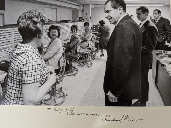 President Richard Nixon Signed Large Photograph White House Telephone Operator
