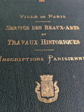 Ville de Paris Service Beaux-Arts Travaux Historiques Inscriptions Parisiennes