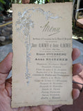 1894 French Wedding & 25 yr Anniversary Menu Card Anna Klinzner Ernst Overberg