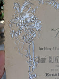 1894 French Wedding & 25 yr Anniversary Menu Card Anna Klinzner Ernst Overberg