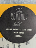 1950's Rendale Hotel Photo Brochure Miami Beach Florida Pool Cabana Club