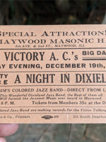 1919 Maywood Masonic Hall Dance Illinois Sim's Colored Jazz Band Victory AC's