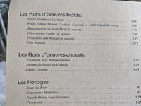 1970's Chateau Louise Resort Menu Pier V The Galleon Dundee Illinois