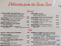 1983 Bernard's Surf Restaurant Giant Menu Cocoa Beach Florida Exotic Game Meats