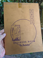 1950 The Blackstone Hotel Balinese Room Restaurant Menu Chicago Illinois