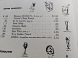 1940's Polynesian Food & Drink Tiki Menu Don The Beachcomber Restaurant