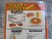 Vintage Waffle House Restaurant Laminated Menu