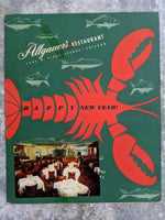 1954 Allgauer's Restaurant Happy New Years Menu Chicago Illinois