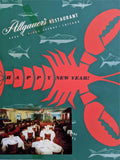 1954 Allgauer's Restaurant Happy New Years Menu Chicago Illinois