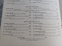 1950's Ong Lok Yun Chinese Restaurant Original Menu Chicago Illinois