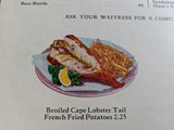 1950's Isbell's Restaurant Original Color Photo Menu Rush St. Chicago Illinois