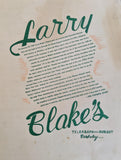 1950's Larry Blake's Restaurant Vintage Menu Telegraph Berkeley California