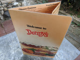 1975 Denny's Restaurant Laminated Original Vintage Photo Menu