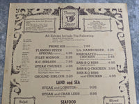 1970's Flaming Steer & Bum Steer Restaurant Vintage Menu Topeka Wichita Kansas