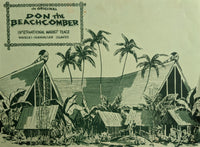 1960's Don The Beachcomber Menu International Market Place Waikiki Hawaii Tiki