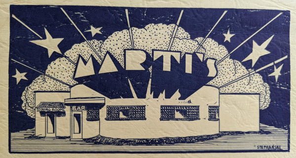 1940's Marti's Supper Club Restaurant Vintage Menu Albion New York Martillotta