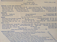1948 Keeler's State Street Restaurant Albany New York Vintage Menu