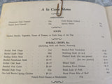 1940's The Adams Hotel Restaurant Oswego New York Vintage Menu Joy Brothers
