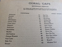 1946 WWII Ration Menu Jeep Benjamin Franklin Hotel Coral Cafe Philadelphia PA