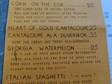 1946 Toffenetti's Restaurant On Times Square New York Vintage Cantaloupe Menu