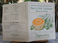 1946 Toffenetti's Restaurant On Times Square New York Vintage Cantaloupe Menu