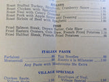 1948 Italian Village Cafe Restaurant Seattle Washington Fifth Ave. Vintage Menu