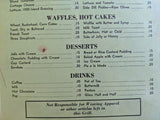 1945 Peerless Grill Restaurant Tacoma Washington Vintage Menu