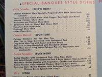 1950's Chinese Kitchen Restaurant Palo Alto California Vintage Menu