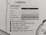 1952 Chubby Humble's Pioneer Inn Clayton California Menu & Fishfinder Map