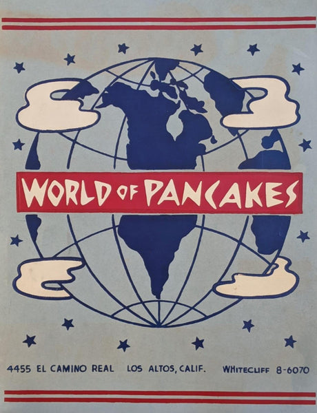 1950's World Of Pancakes Restaurant Los Altos California Vintage Menu