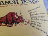 Rare Menu M's Ranch House Aina Haina Honolulu Hawaii Free 72 oz Steak