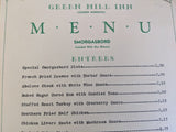 1950's Green Mill Inn Restaurant Penngrove Petaluma California Vintage Menu