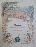 1950s Renato's King Of The Pizza California El Camino Real Oscar Fabres Art Menu