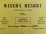 1950's Wiseda Resort Clearlake Highlands Coffee Shop California Menu Wisgerhof