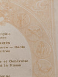 1885 Fancy French Illustrated Lithograph Marriage Menu Madame Neubeauer
