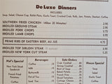 1950's Hal's Restaurant Palo Alto California Vintage Dinner Menu