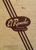 1950's El Rancho Country Club Restaurant Santa Rosa California Vintage Menu