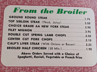 1950's Mel's Bowl Redwood Joe's Restaurant Redwood City California Vintage Menu