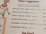 1950's Snack Shop Restaurants Vintage Menu California Hawaii Corona Del Mar