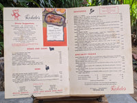 1950's Rohde's Steak House Restaurant Madison Wisconsin Vintage Menu