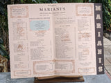 1950's Mariani's Restaurant Santa Clara California Large Vintage Menu