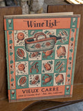1950's Vieux Carre Restaurant Palo Alto California Vintage Wine List Menu
