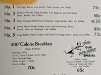 1950's Hacienda Restaurant Fresno California Vintage Breakfast Menu