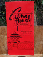 1950's Cathay House Chinese Restaurant Madison Wisconsin Vintage Menu