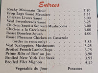 1950's Veneto Restaurant San Francisco California Vintage Menu