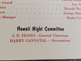 1956 Palo Alto Elks Lodge #1471 Hawaii Night Luau Menu B.P.O.E. California