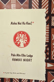 1956 Palo Alto Elks Lodge #1471 Hawaii Night Luau Menu B.P.O.E. California