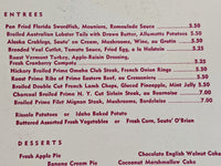 1950's Thunderbird Hotel Turquoise Room Dinner Menu Card Las Vegas Nevada