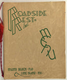 1930's Menu Roadside Rest. Inc. Miami Beach Florida & Long Island New York